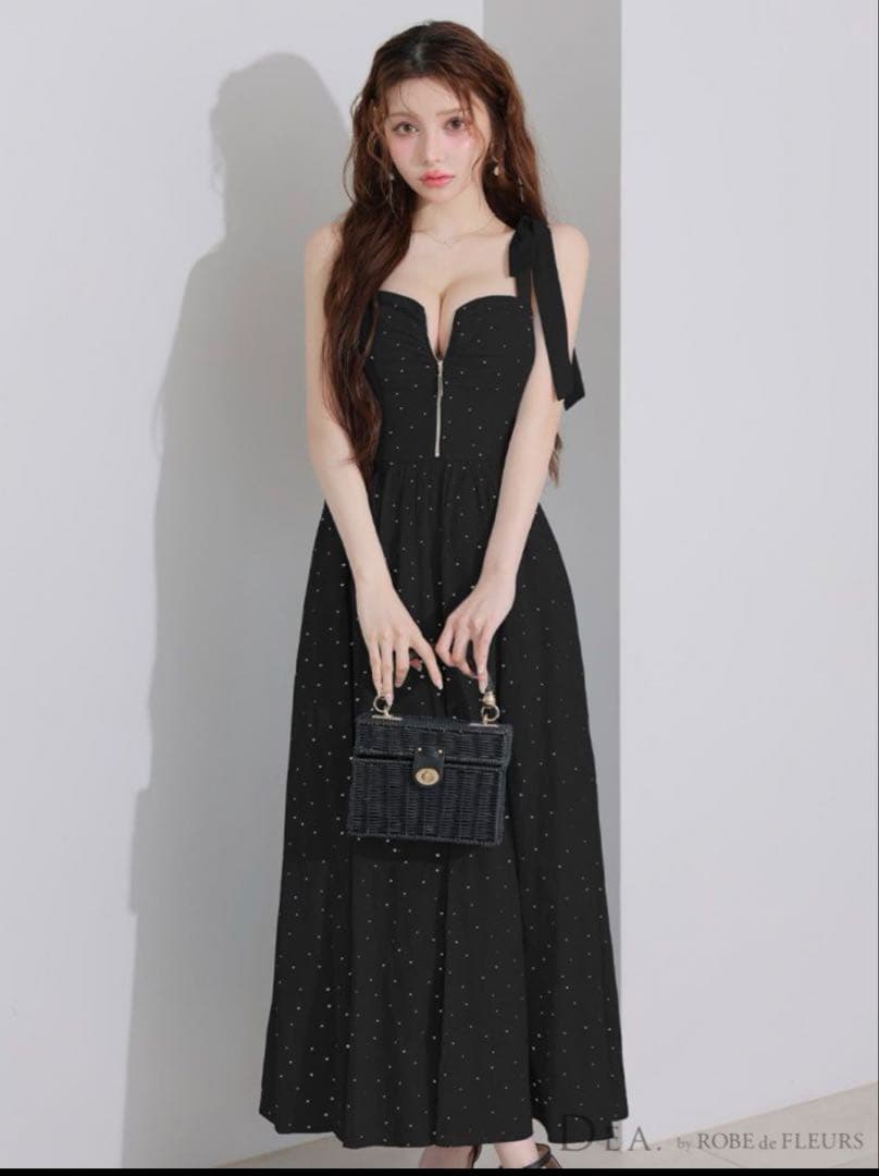 DEA.ショルダーリボンキャバドレス long[DE4200-W-2506]