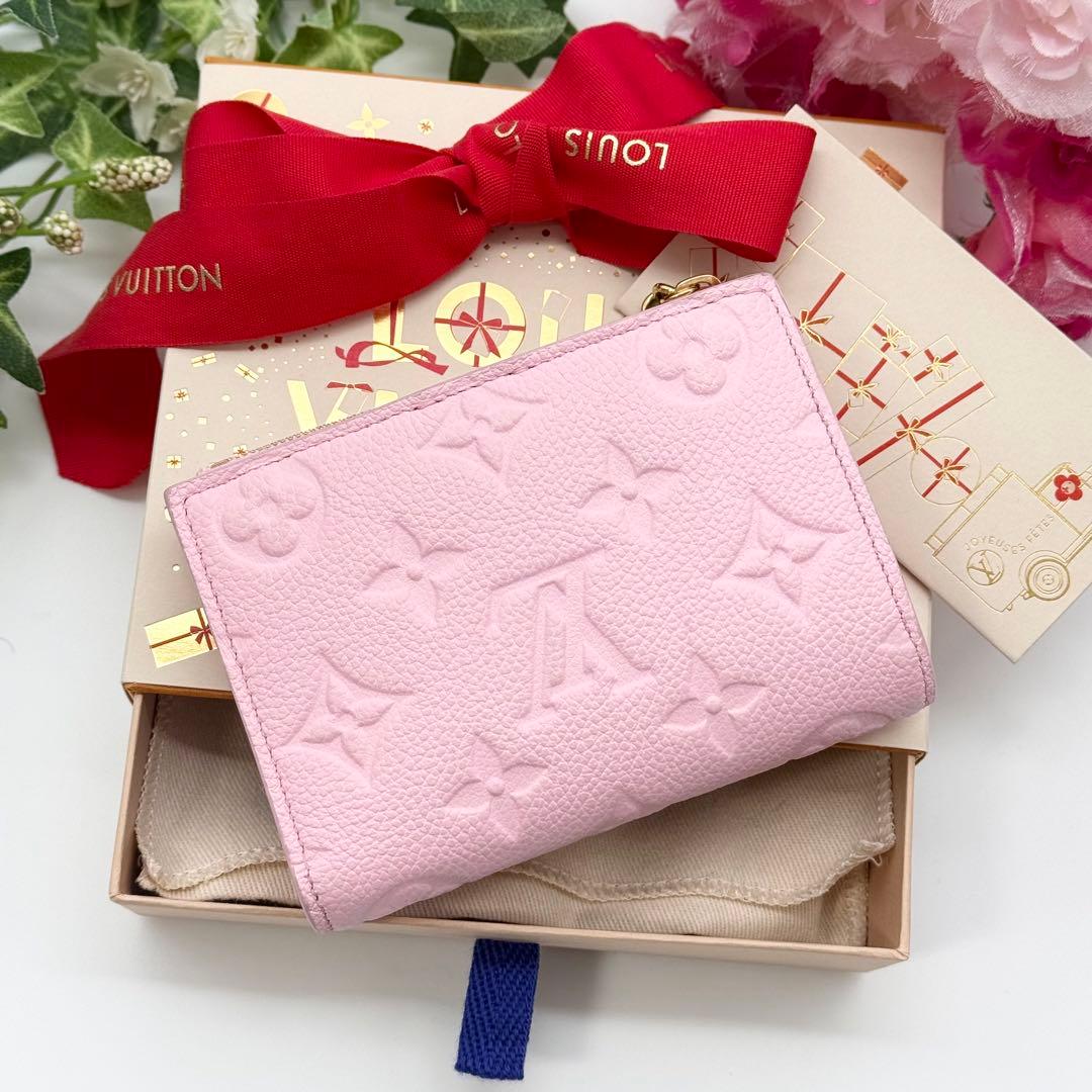 ✨超極美品 希少✨ルイヴィトン アンプラント リサ 二つ折り財布 コットンピンク