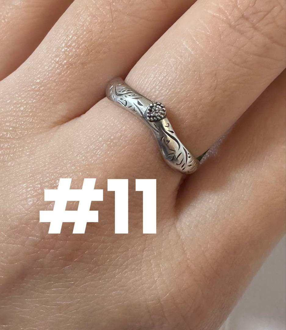 agete アガット　シルバー　ダイヤ　リング　11号　ヴィンテージ感