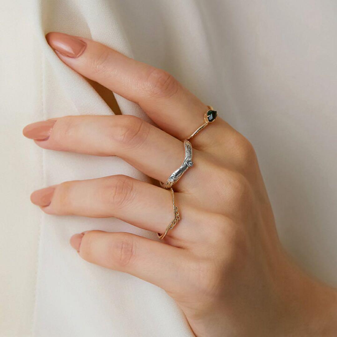 agete アガット　シルバー　ダイヤ　リング　11号　ヴィンテージ感