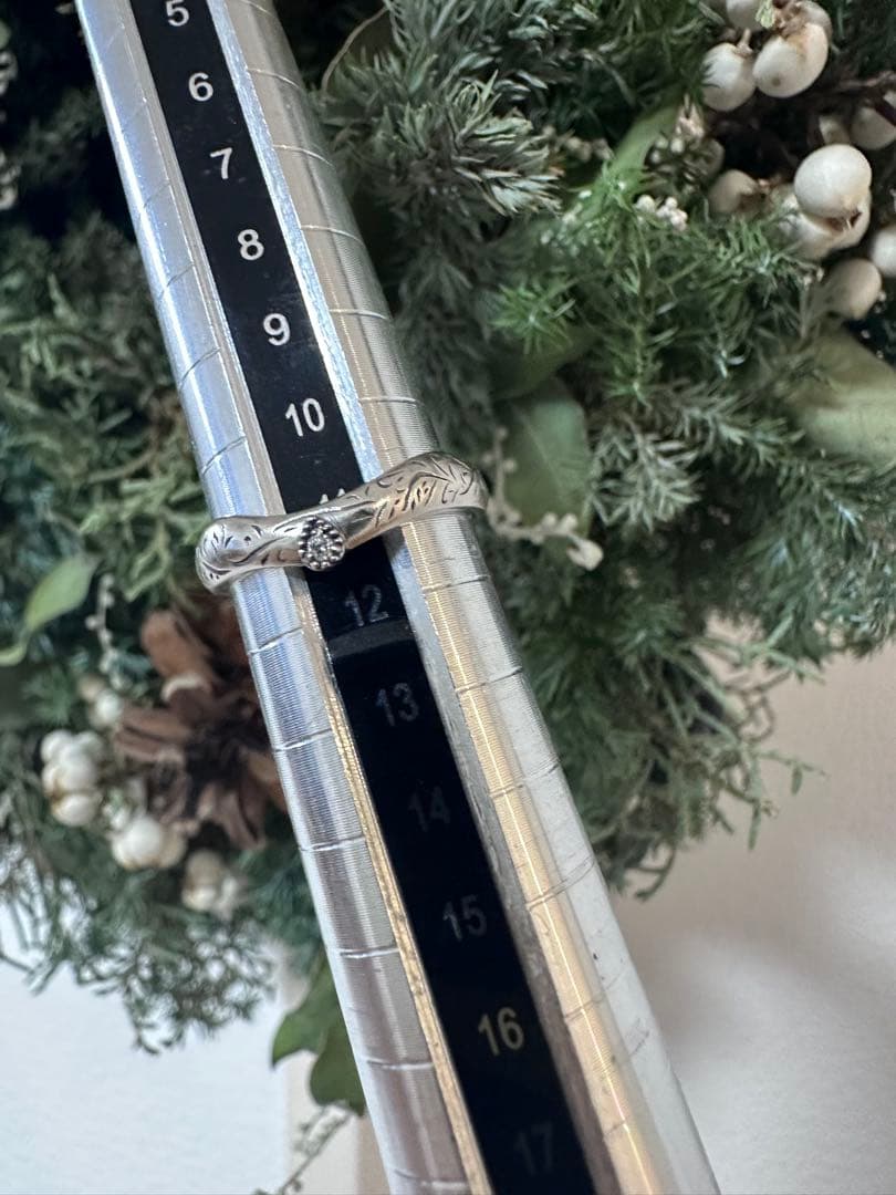 agete アガット　シルバー　ダイヤ　リング　11号　ヴィンテージ感