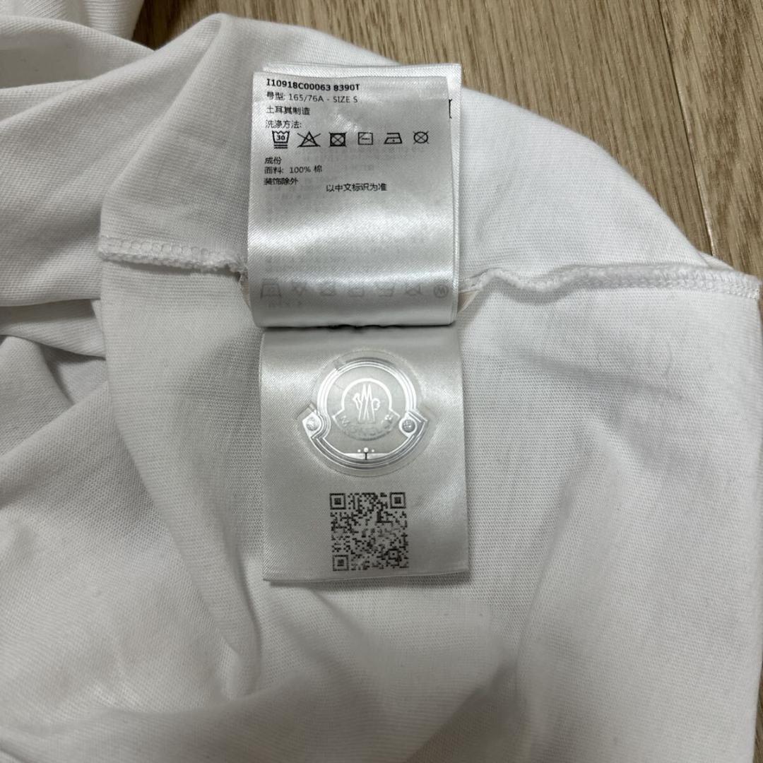 モンクレール 花柄 ワッペン Tシャツ size S ホワイト メンズ