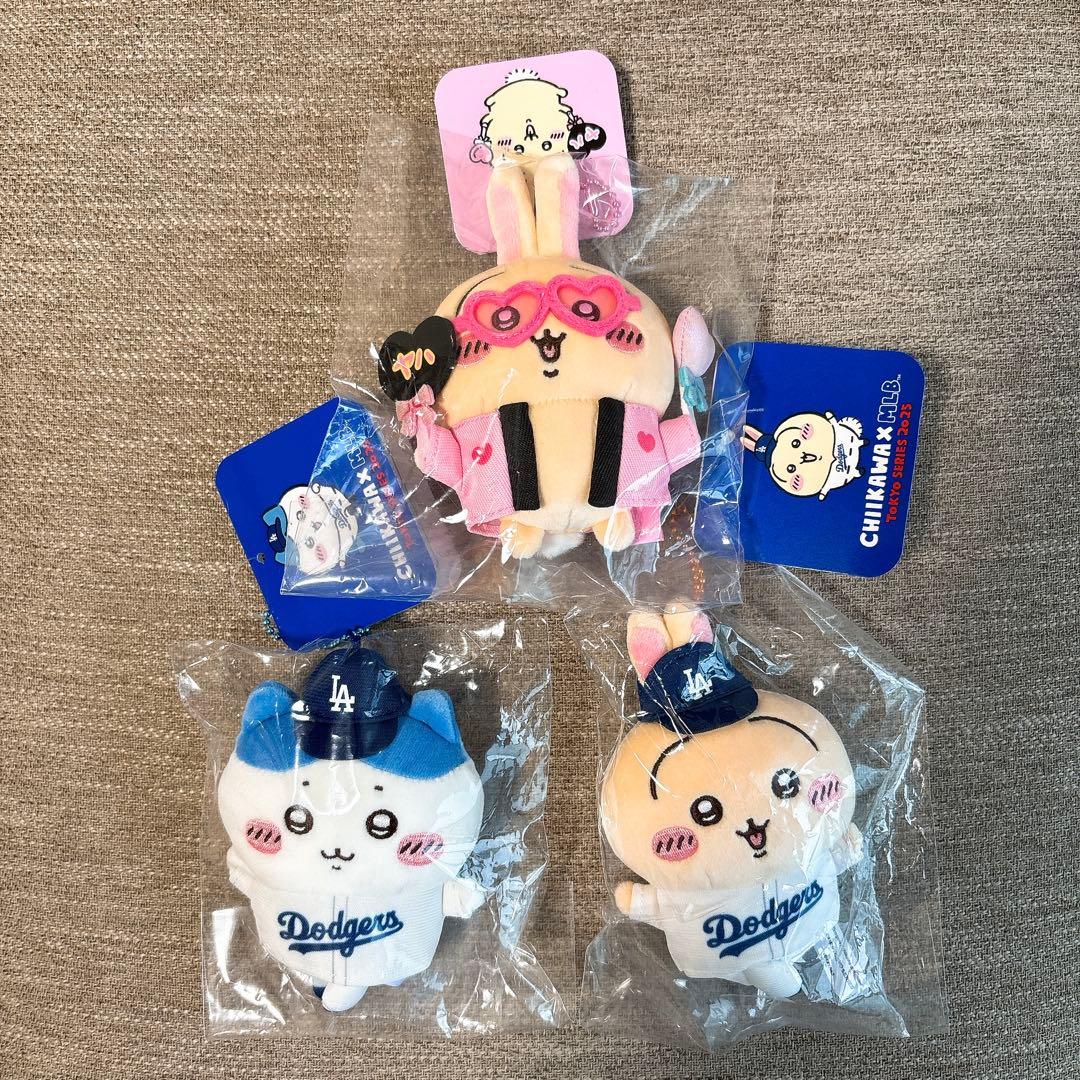 [3点セット] ちいかわ オタ活うさぎマスコットMLB TOKYO SERIES