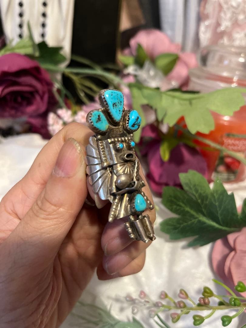 ターコイズ シルバー インディアンサンダンスリング