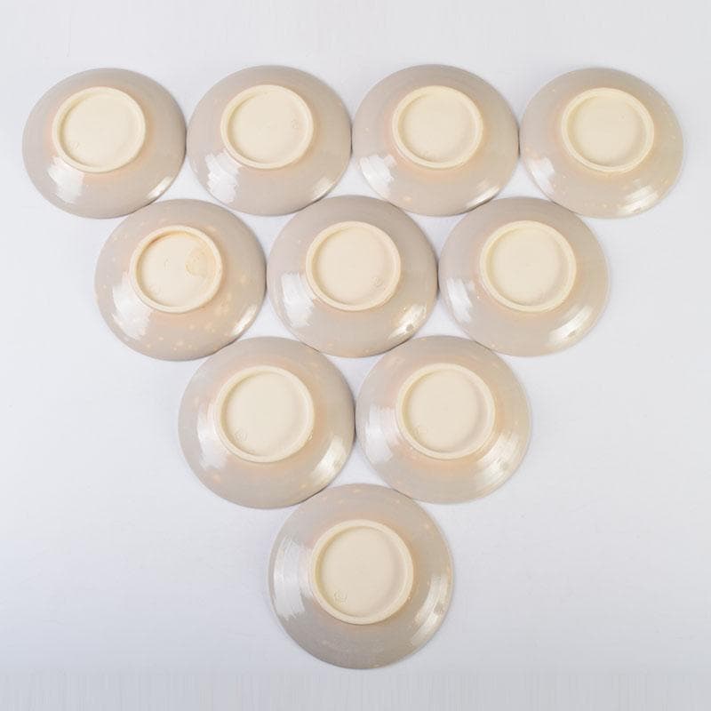 和食器　犬山焼　尾関作十郎造　染付　八十翁　銘々皿　十客　時代箱付　C　9068