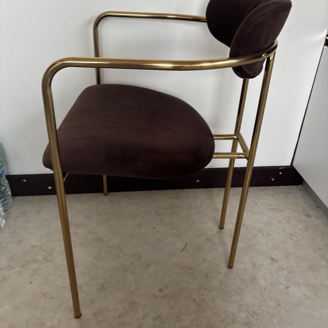 韓国家具　ブラウン　ゴールド　ネイルチェア　ネイル椅子　美品　最安値