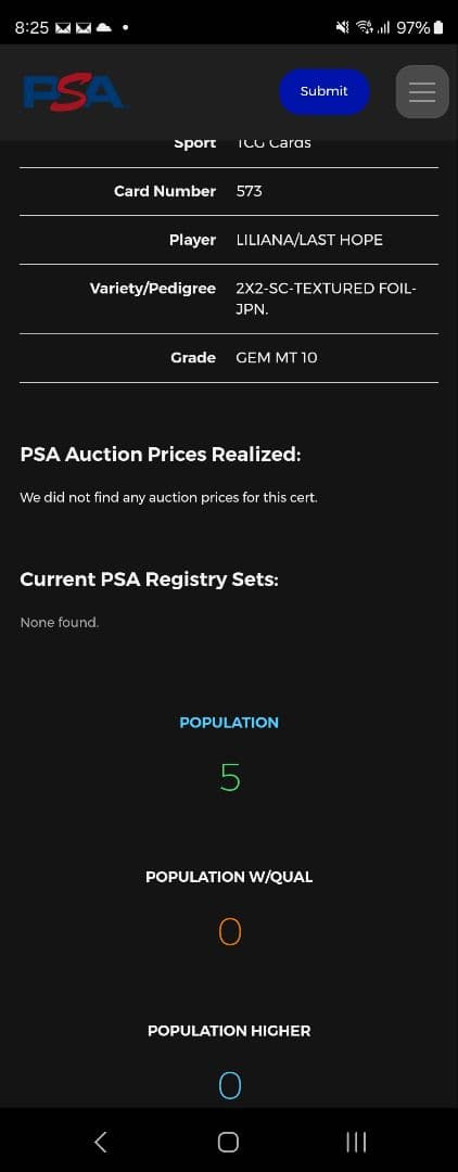 MTG ダブルマスターズ 最後の望み、リリアナ テクスチャーfoil PSA10