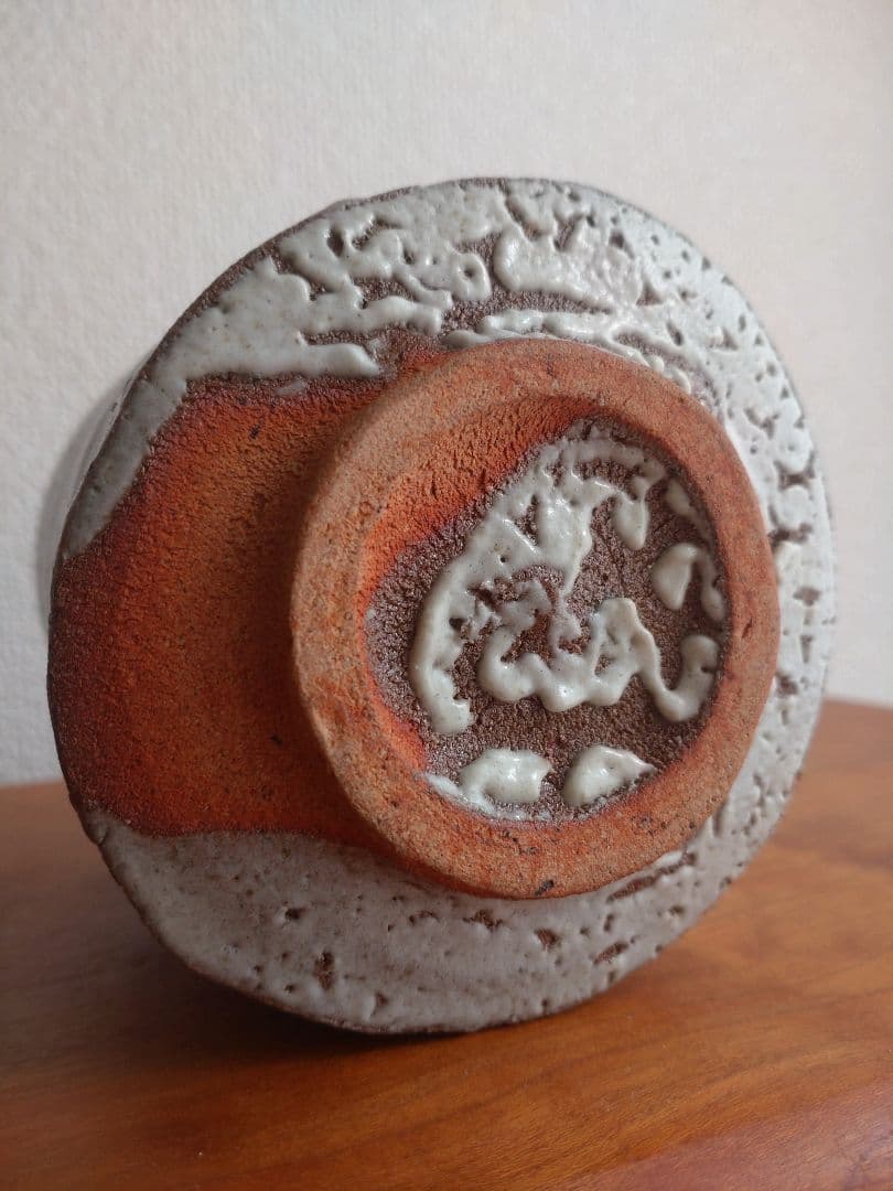 【唐津の巨匠】丸田宗彦　唐津筒茶盌　窯変　梅花皮　内田皿屋窯