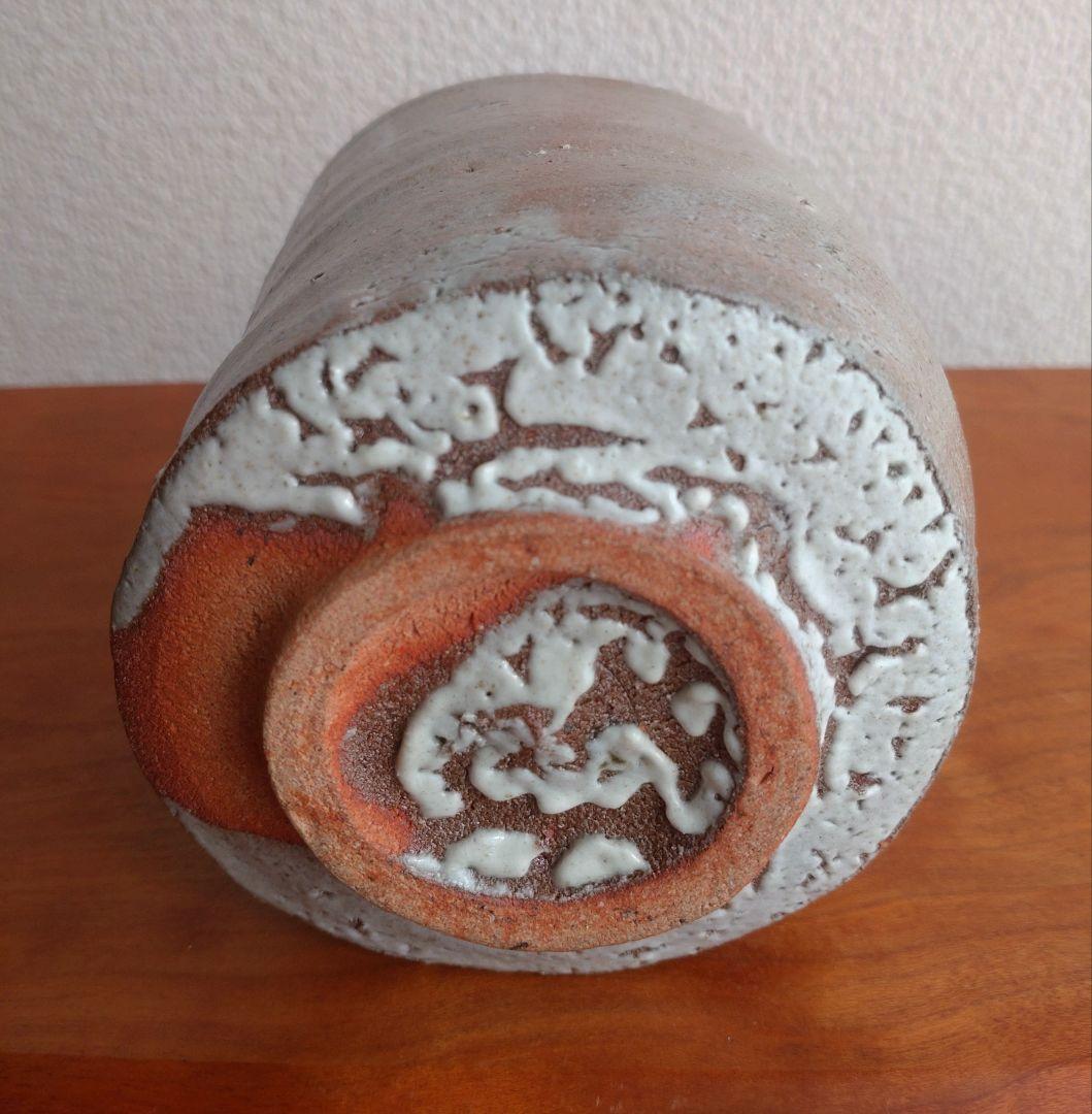 【唐津の巨匠】丸田宗彦　唐津筒茶盌　窯変　梅花皮　内田皿屋窯