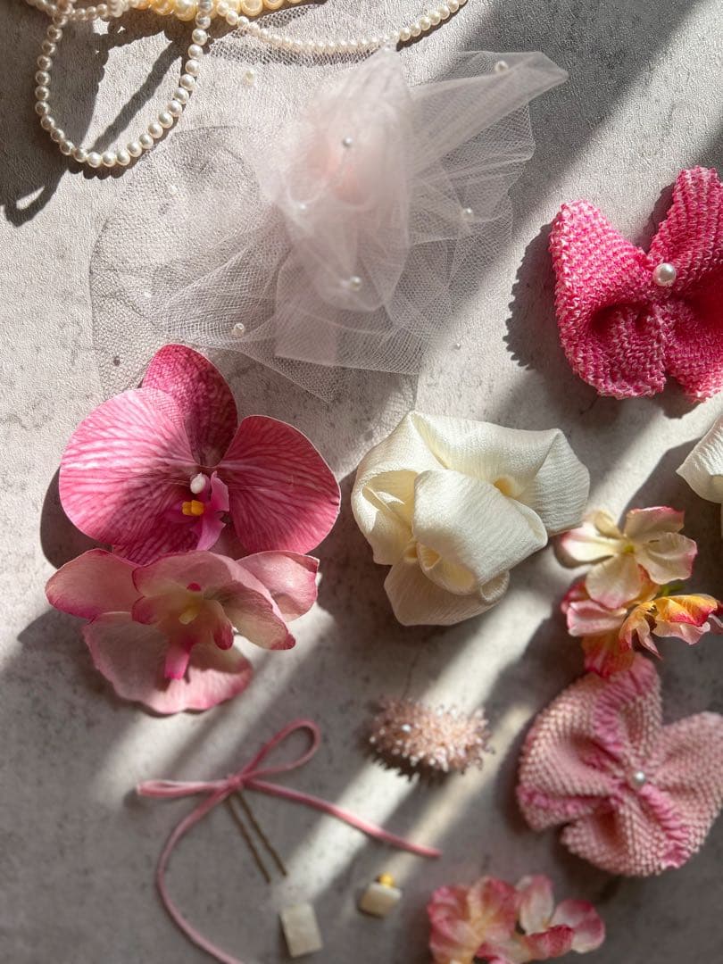 七五三　七五三髪飾り　ヘッドドレス　着物髪飾り　ピンク髪飾り　039