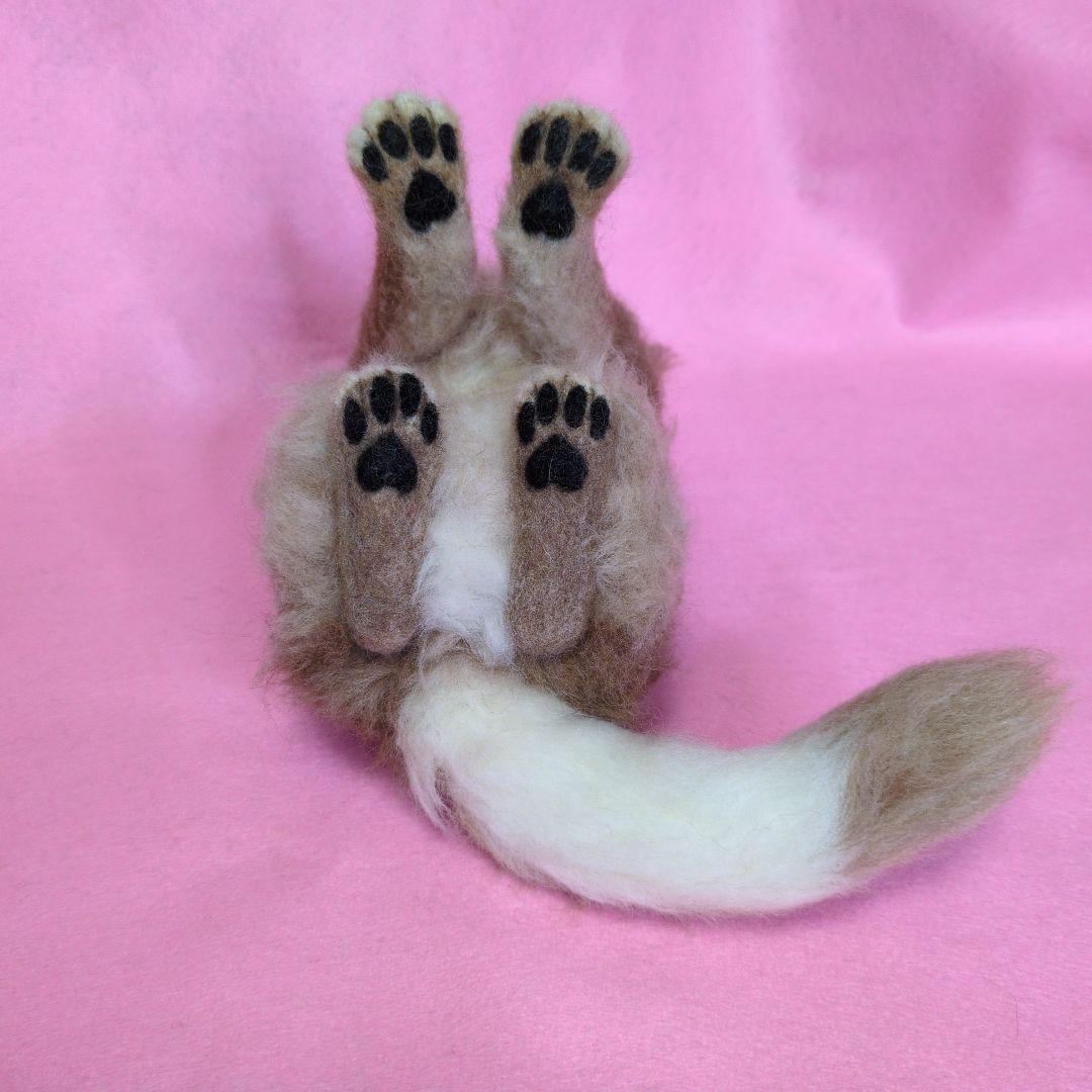 hanasima 羊毛フェルト猫 約20cm