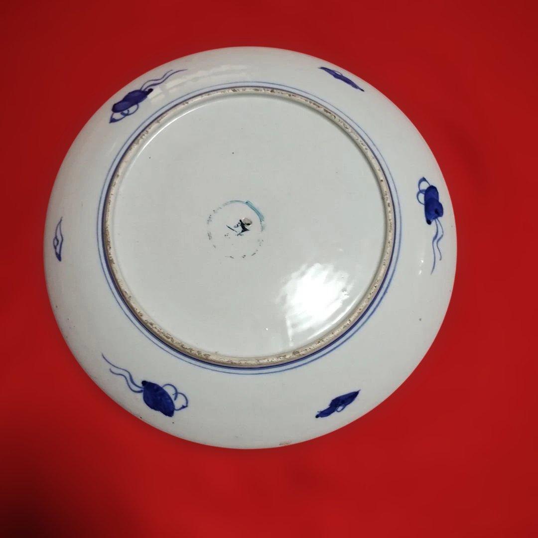 有田焼 。37ｃｍの和風模様の色絵大皿
