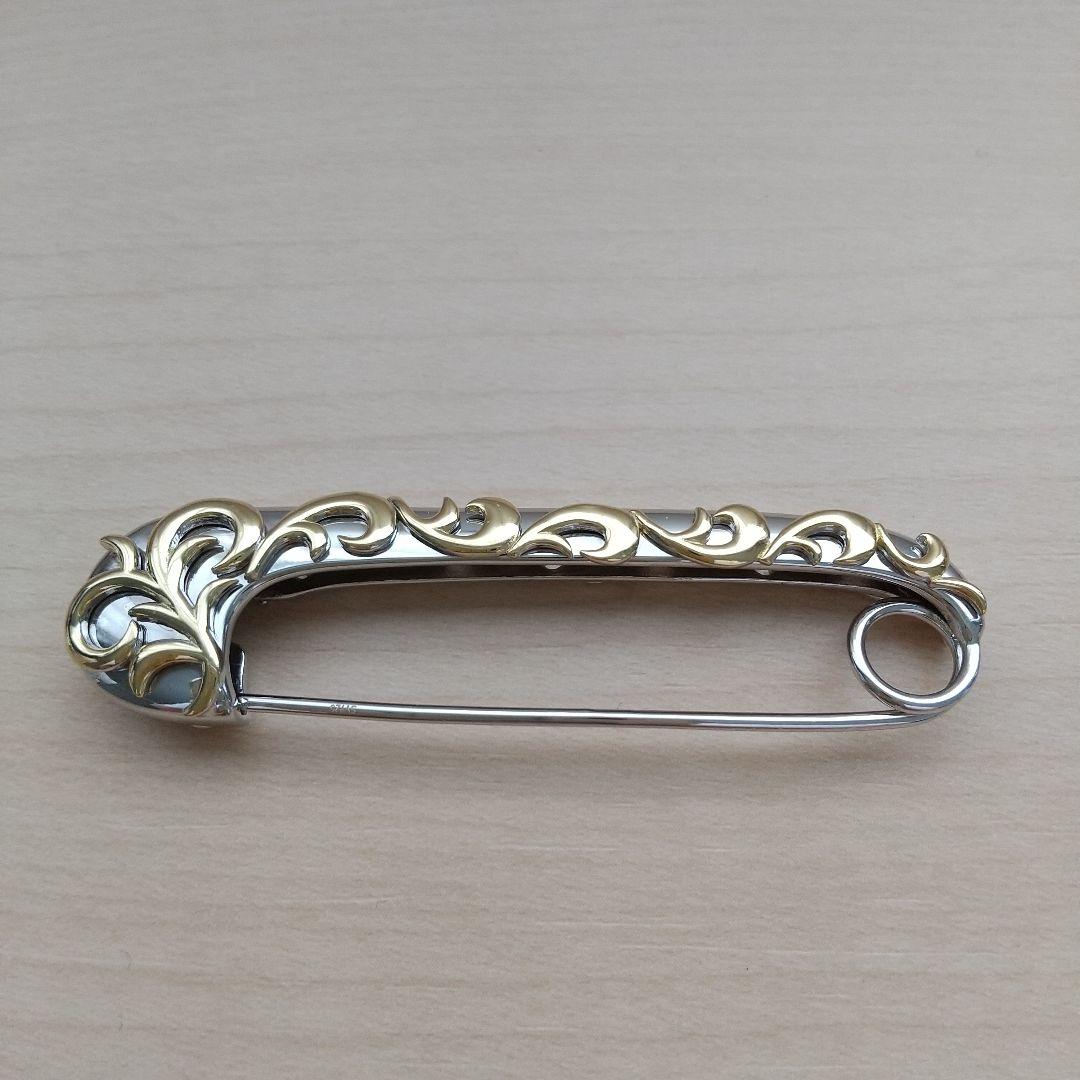 GSTV パラジウムシルバー950天然ホワイトジルコン Miaブローチ