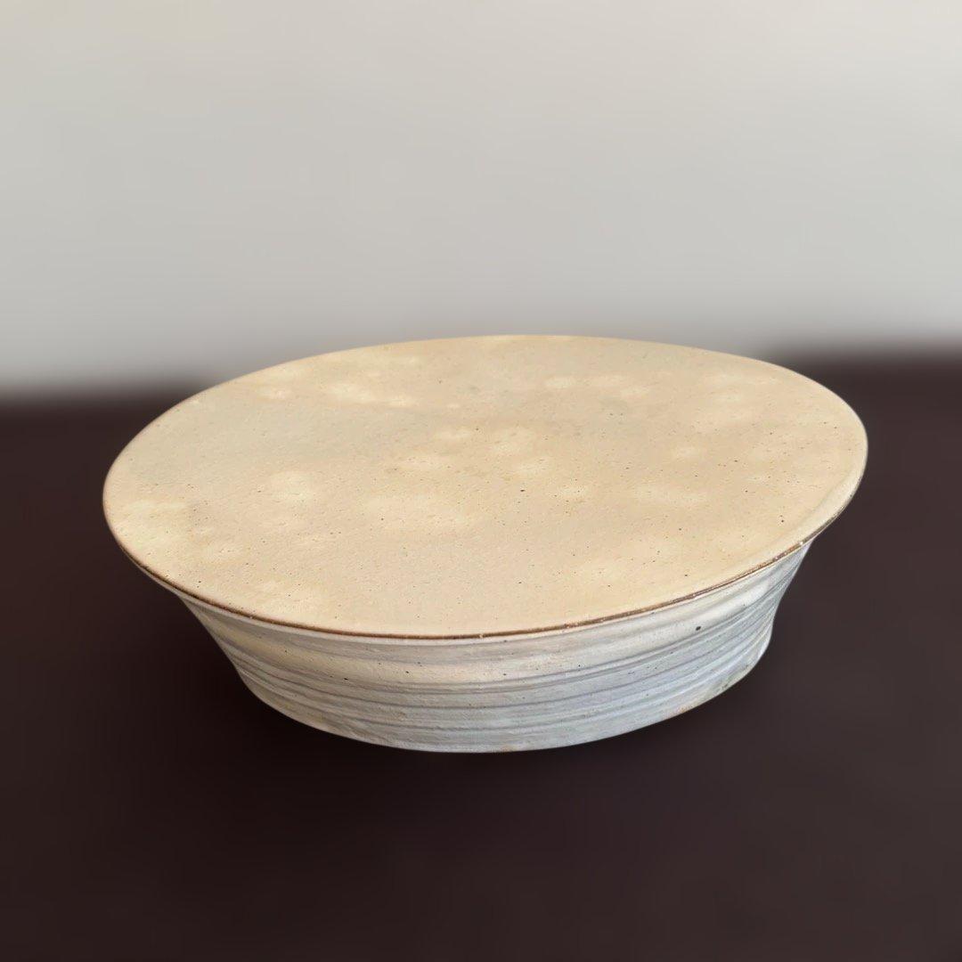 希少：花岡隆　粉引台皿　高台