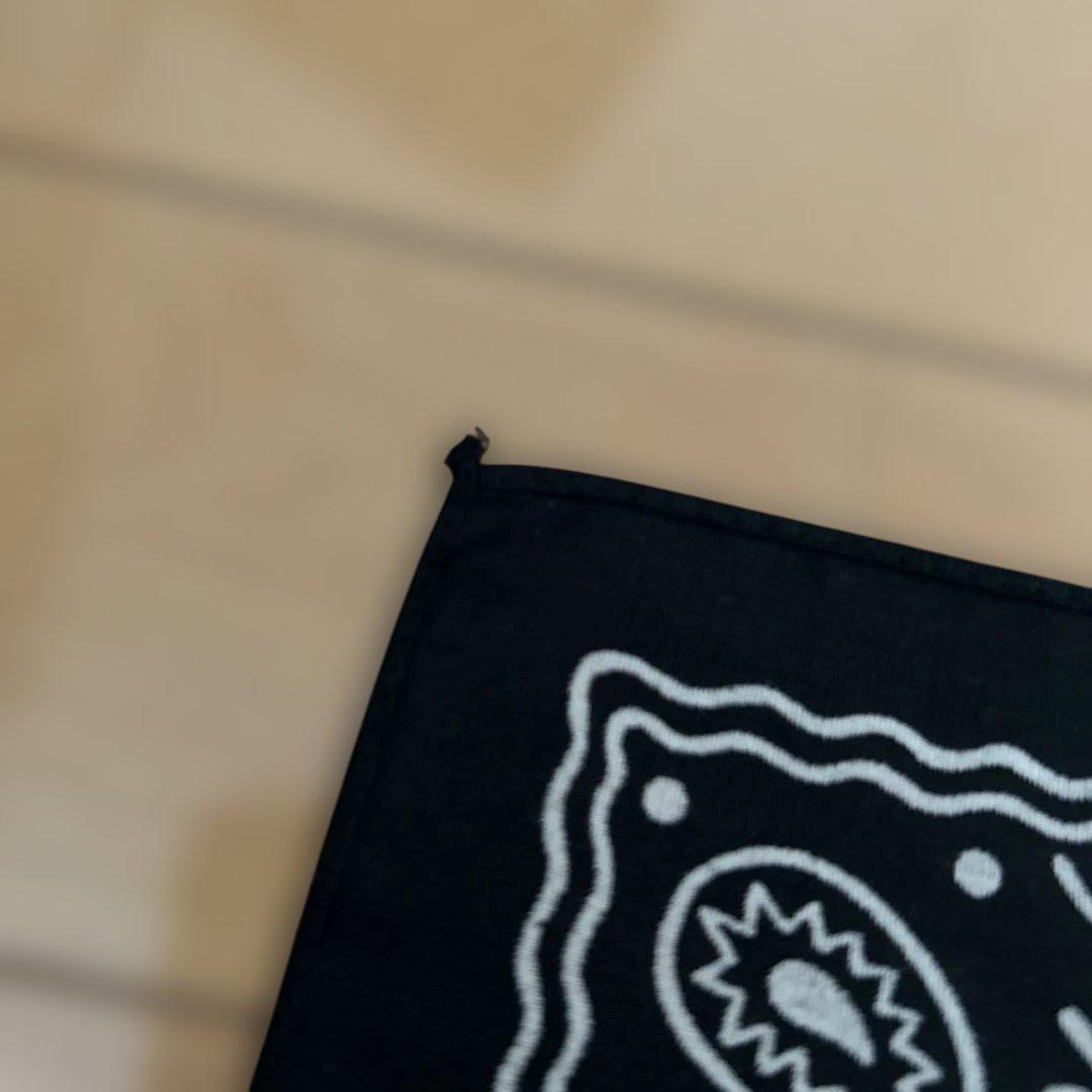 60's バンダナ クッキー柄　ブラック！デッドストック！