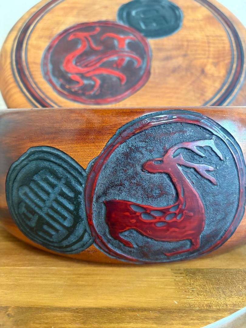 【烏城彫茶櫃】☆登録商標付☆取込盆　岡山県：漆芸　煎茶道具