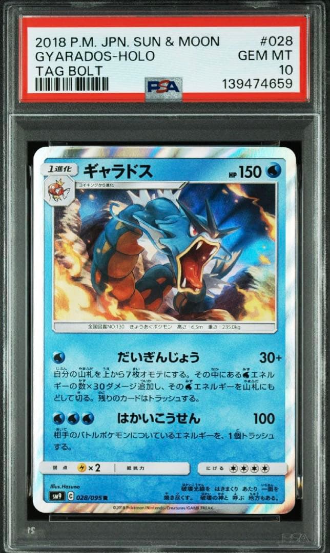 【良イラスト】【希少】【PSA10】ギャラドスR 028/095 タッグボルト