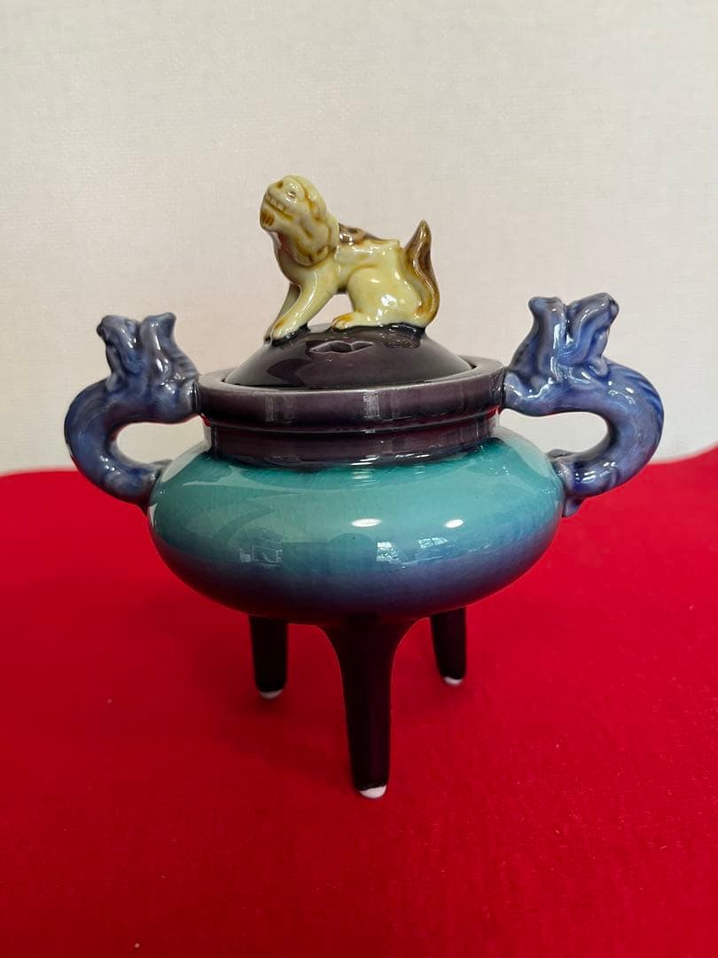 【特価】人間国宝 三代 徳田八十吉(正彦銘) 彩釉 香炉 管理T276