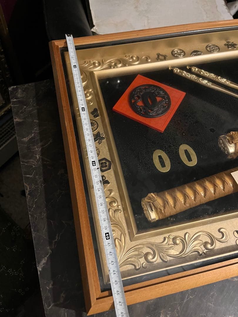 日本刀模造刀額飾り 、模造刀額飾り 武家三大家家紋付き 、徳川 、織田 、豊臣