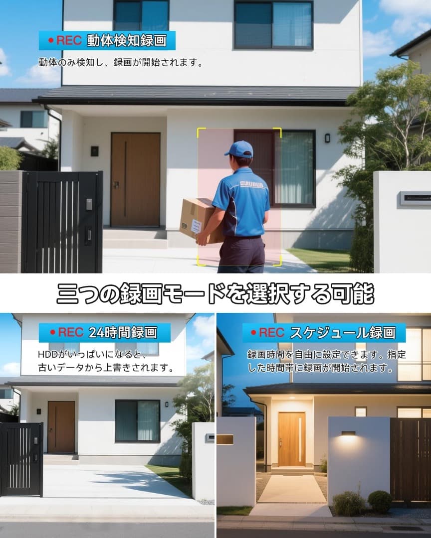 防犯カメラ 屋外 ワイヤレス 500万画素対応 4台セット AI人体検知 3TB