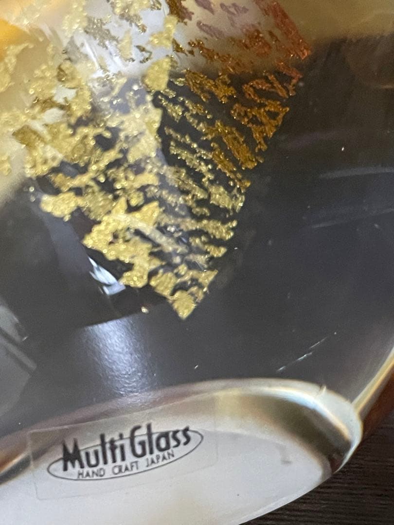 マルティグラス 鶏 雄雌 ガラス細工 硝子  日本製 インテリア  金彩