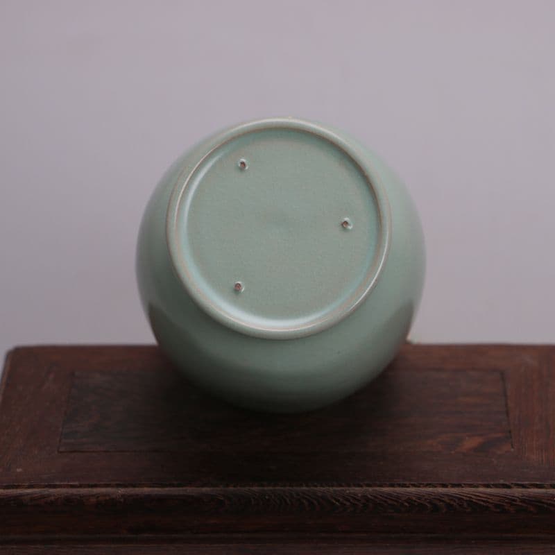 北宋元祐元年汝窯双鳳耳花口瓶  景徳鎮 陶磁器 装飾品 工芸品 美術品 置物