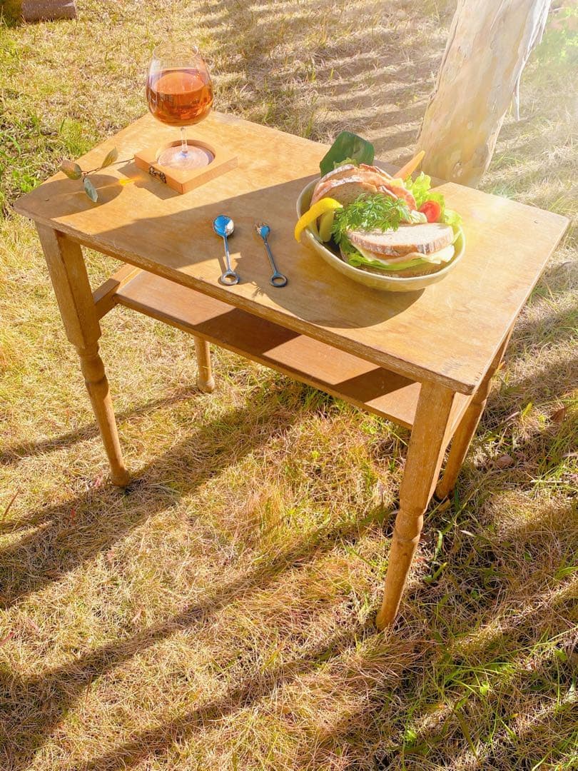 フレンチアンティークテーブル　ナチュラル　古道具　シャビー　70'sヴィンテージ