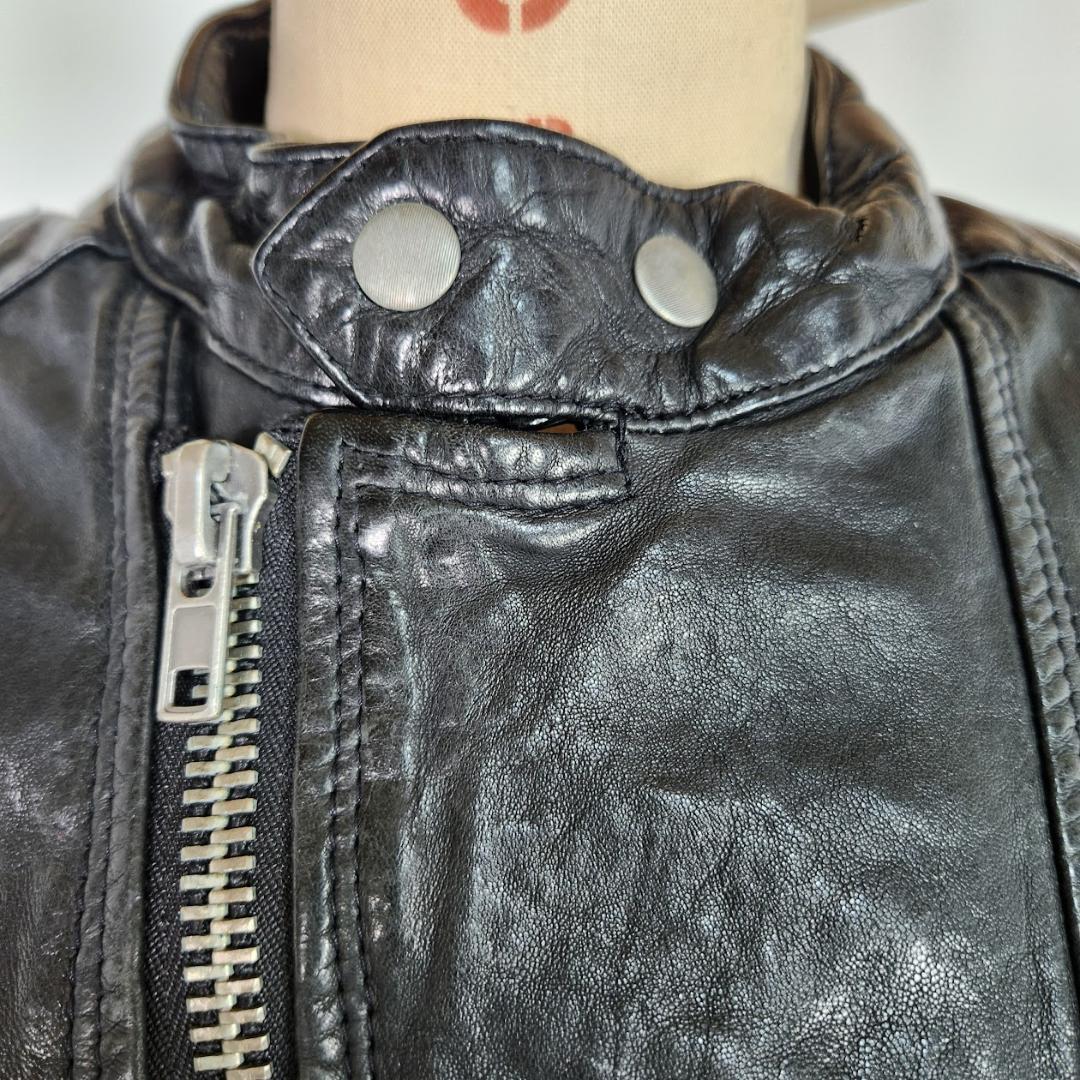 DIESEL ディーゼル シングルライダース ブラック Sサイズ シープレザー