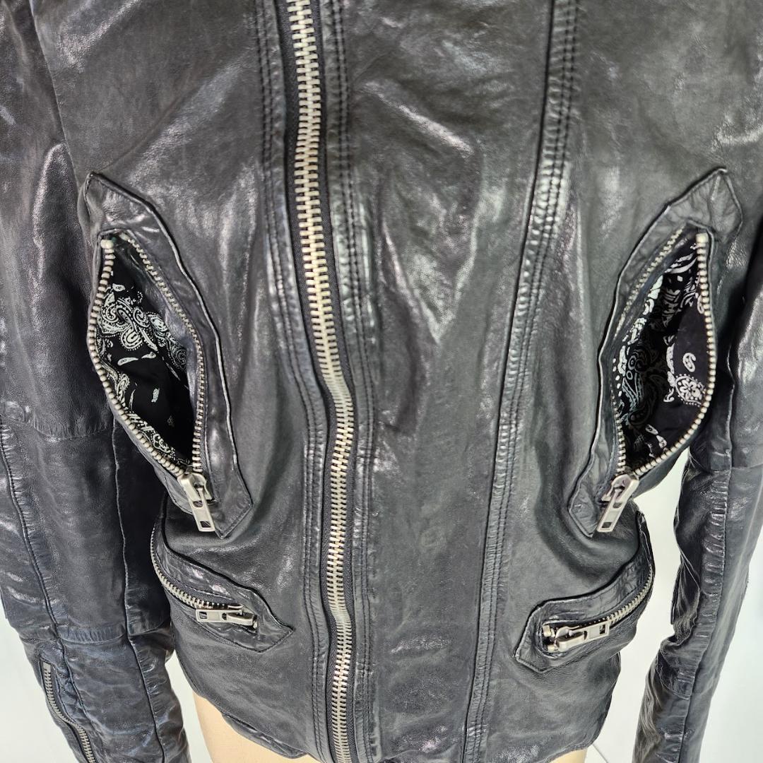 DIESEL ディーゼル シングルライダース ブラック Sサイズ シープレザー