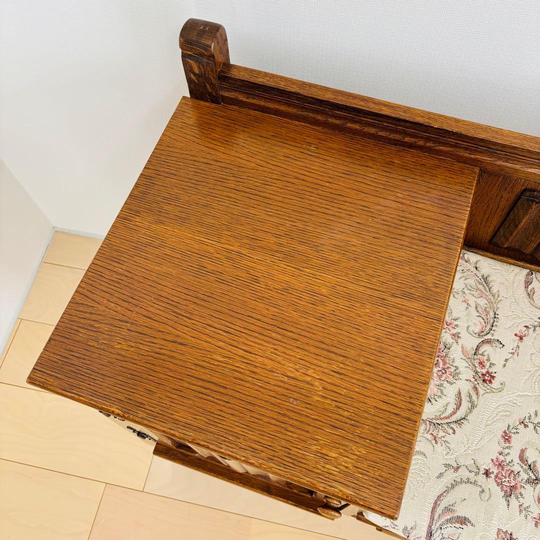 ビンテージチェア　テレフォンベンチ　シート イギリスアンティーク　送料込み