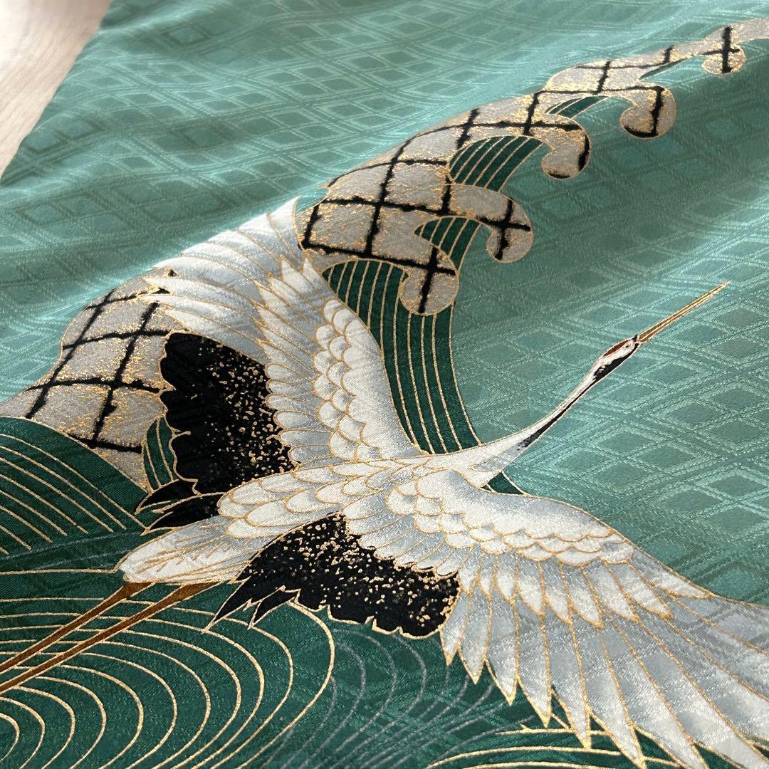 腰紐不要！5歳用羽織袴セット　緑　乙葉　日本製