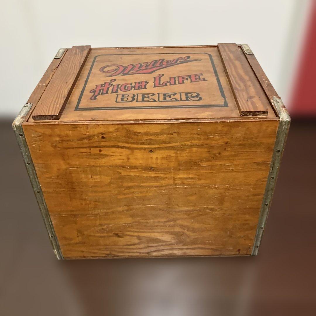 アメリカ　ビンテージ　木箱　ミラーライト ビール