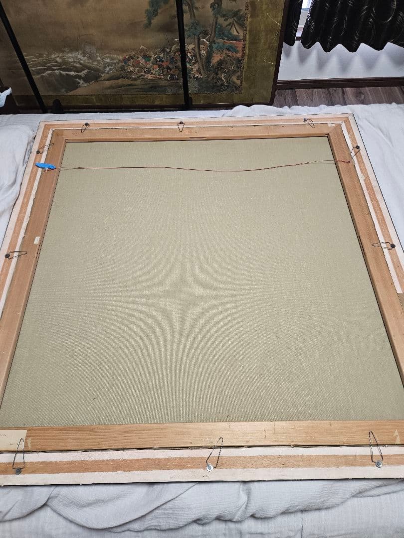 スイス画家ラルフ・アウグスブルガー、S50号の大迫力、躍動感溢れる抽象画の傑作。