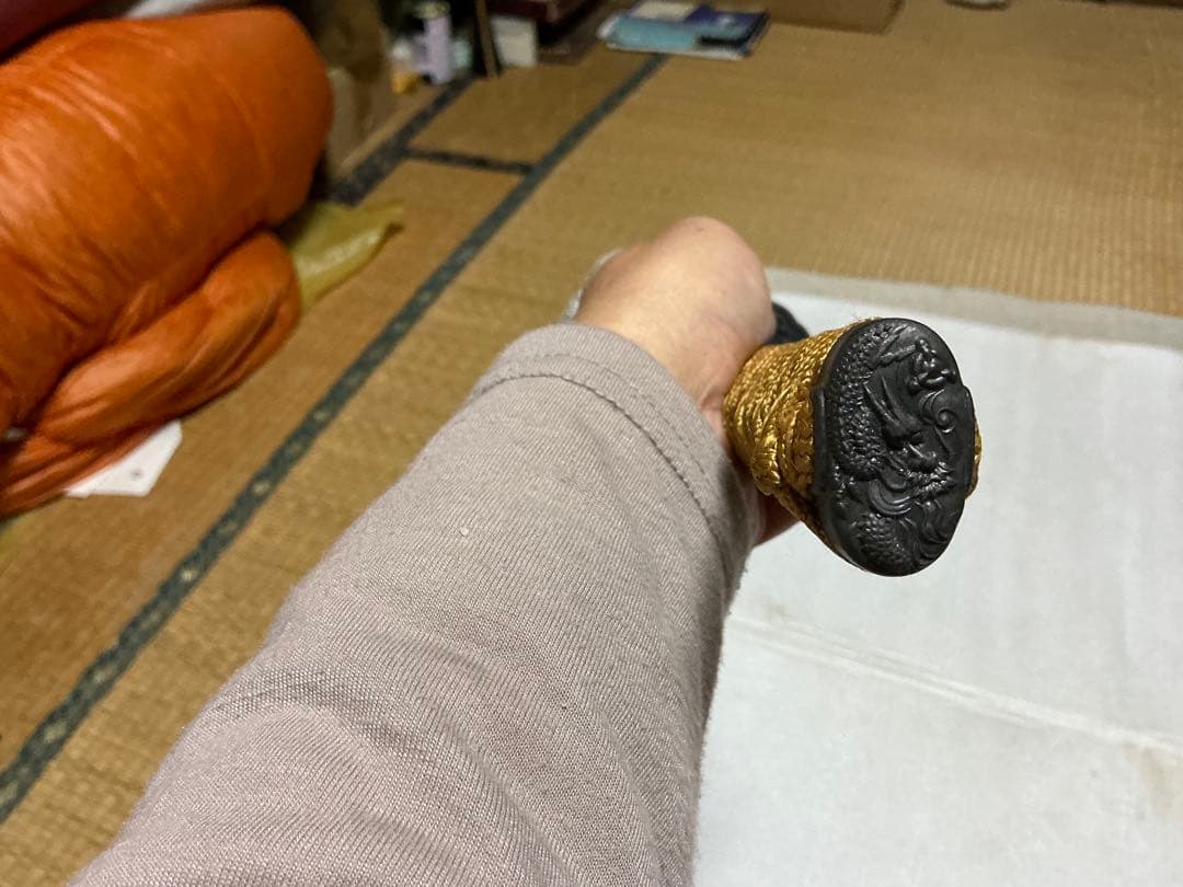 模造刀二本組　布付き　刀立て無し【中古品　完全な模造刀となります】。