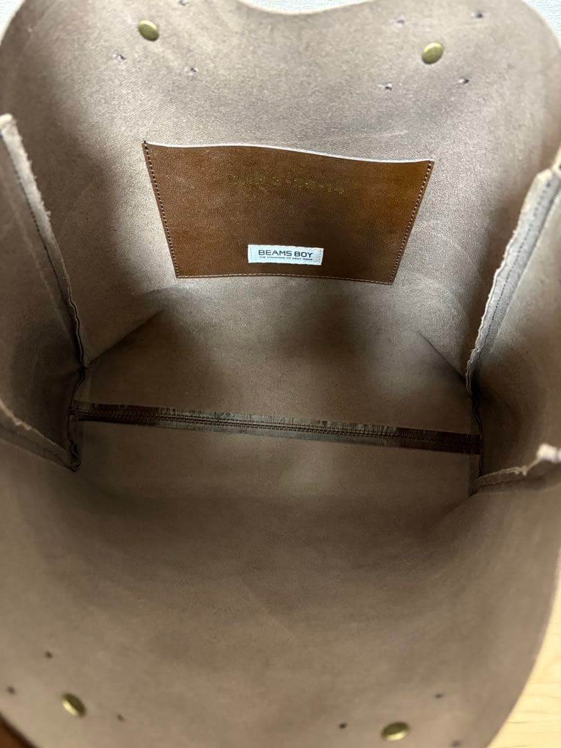 BEAMSBOY レザーハンドバッグ