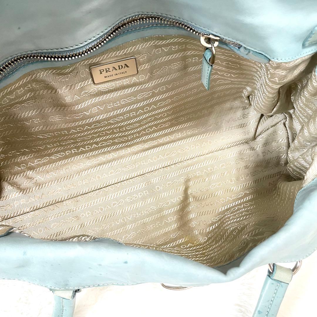 【極希少★】プラダ ハンドバッグ アニス ポコノ anice 三角ロゴ プレート