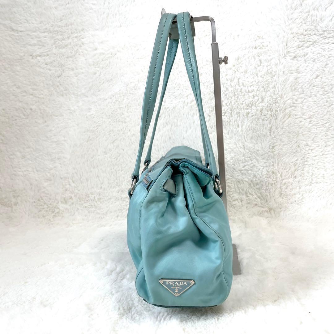 【極希少★】プラダ ハンドバッグ アニス ポコノ anice 三角ロゴ プレート