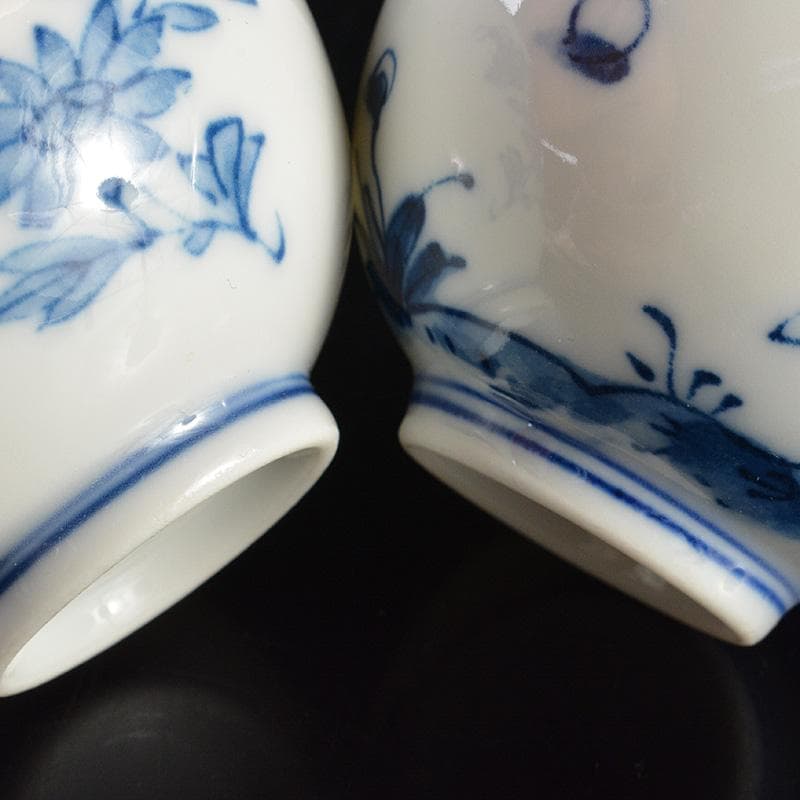 煎茶道具　賣茶好　酉年　鶏鳴盃　茶碗 ４客　共箱　V　6533