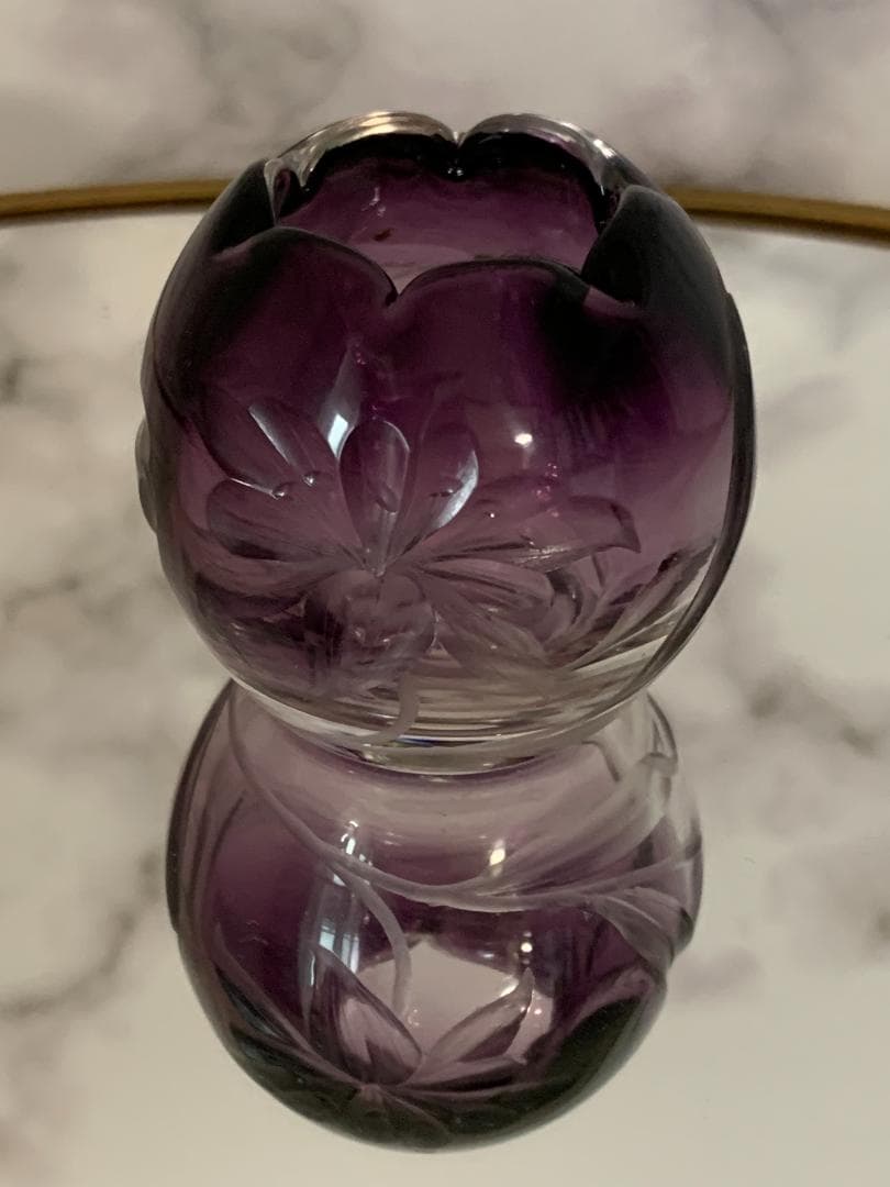 ✨週末限定✨★美品★　モーゼル　アメジストガラス　花瓶　置物　アンティーク