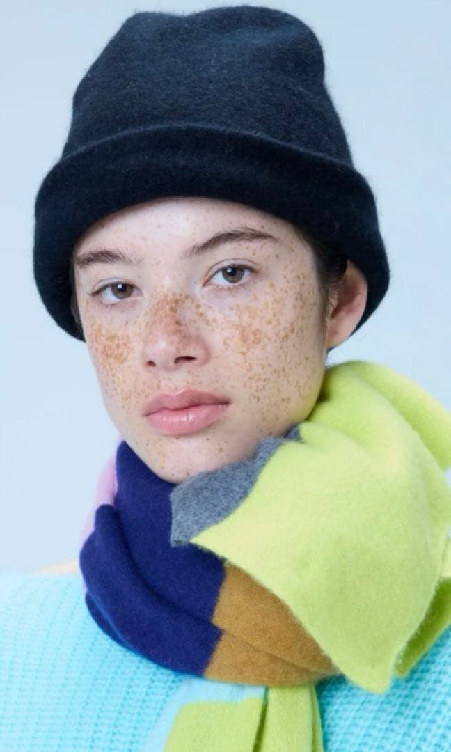 y YO（イーヨ）　DAIANA hat ブラック　カシミア　ニット帽