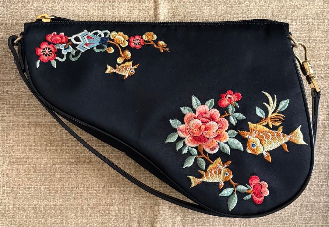 Dior アクセサリーポーチ サドルバッグ 刺繍 ディオール ヴィンテージ 金魚