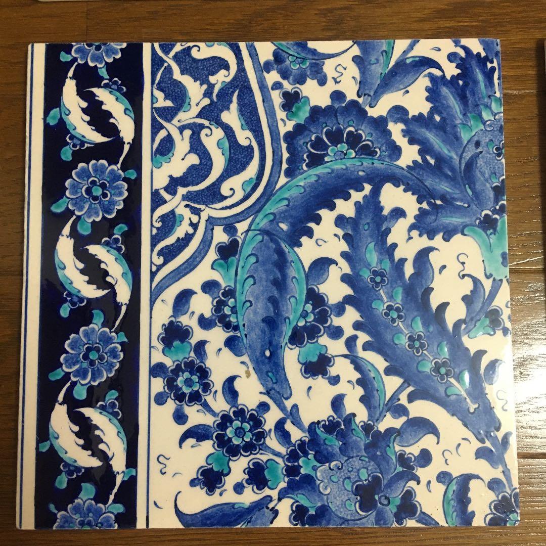 トルコ陶器　キュタフヤ　パネルタイル6枚　大型