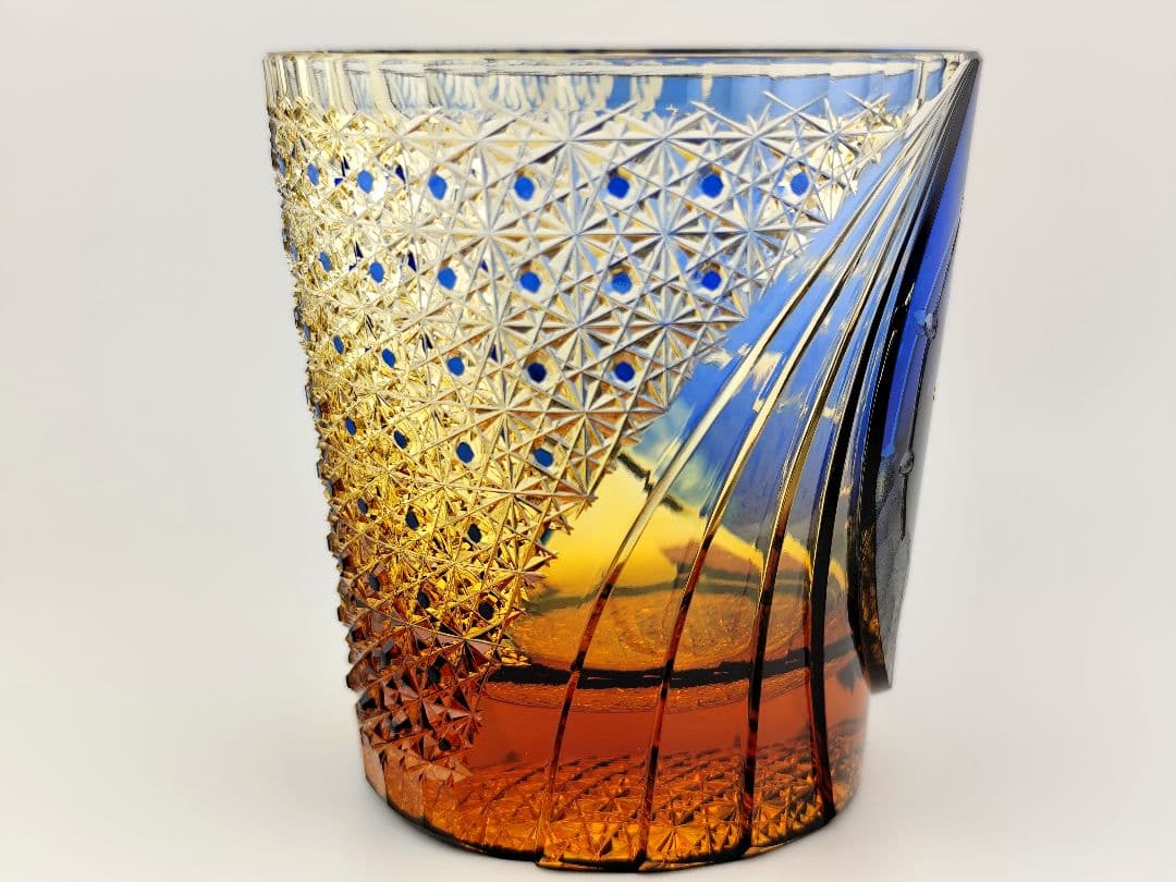 最上位作☆但野英芳☆江戸切子『雷神』ロックグラス（切子 江戸切子 薩摩切子）