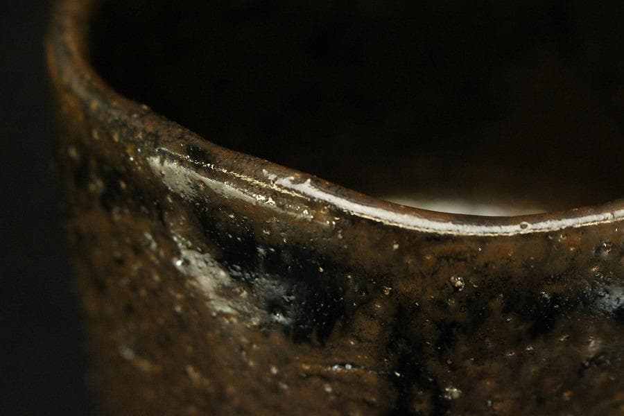 茶道具 うぐいす窯 瀬戸釉 筒茶碗 お稽古用(A515)