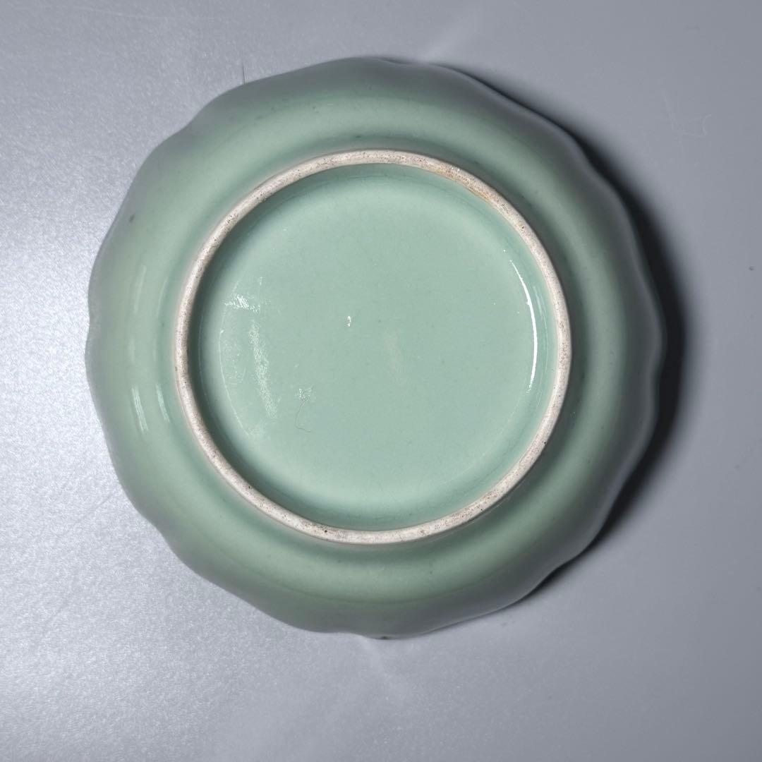 紫田コレクション！　1700年〜1740　青磁三果文輪花鉢　五客　図録掲載品