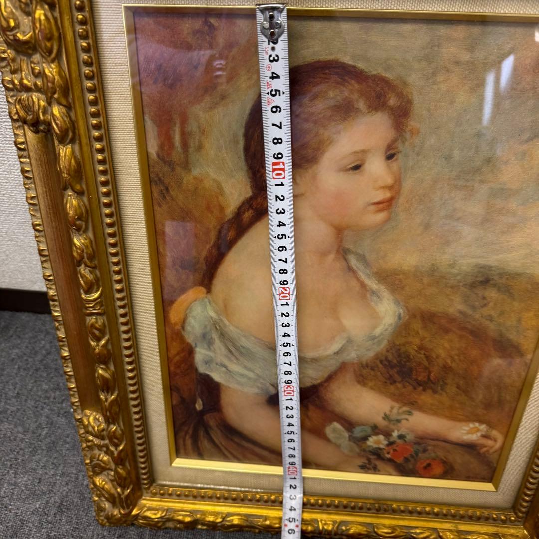 ルノアール RENOIR （1841〜1919）花をもつ少女額縁付