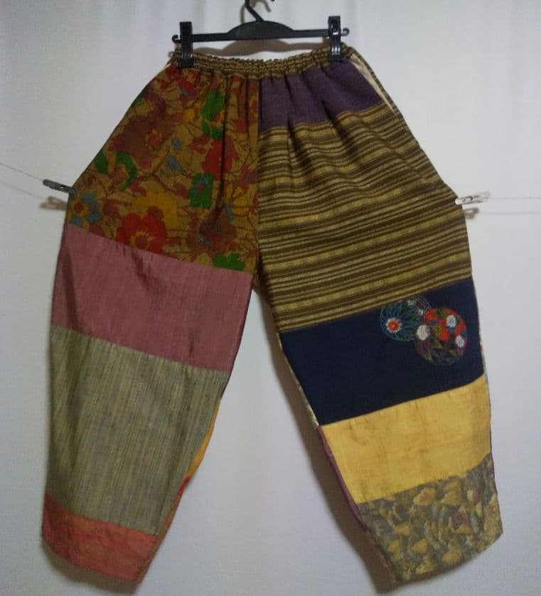 福豆／着物リメイク／バルーンパンツ ★フリーサイズ二本