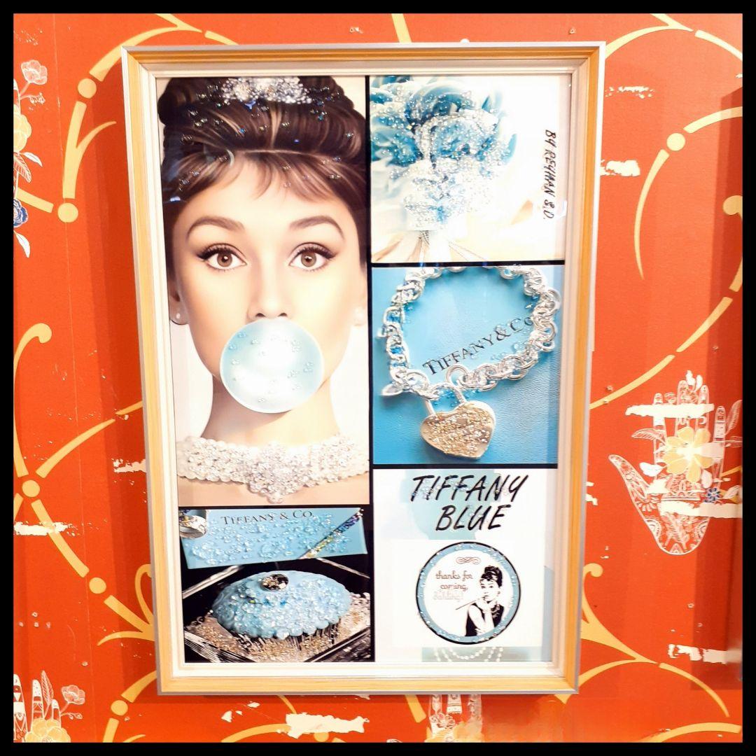 輸入雑貨　天然水晶石　クリスタルアート　ブランドロゴ　『TIFFANY』　宝石