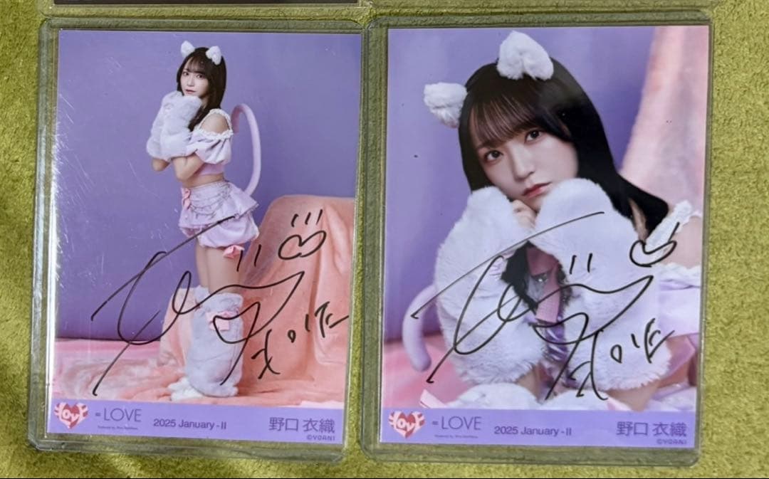 イコラブ ＝LOVE 野口衣織 7周年コンサート衣装 猫衣装 チュウヒキ 直筆