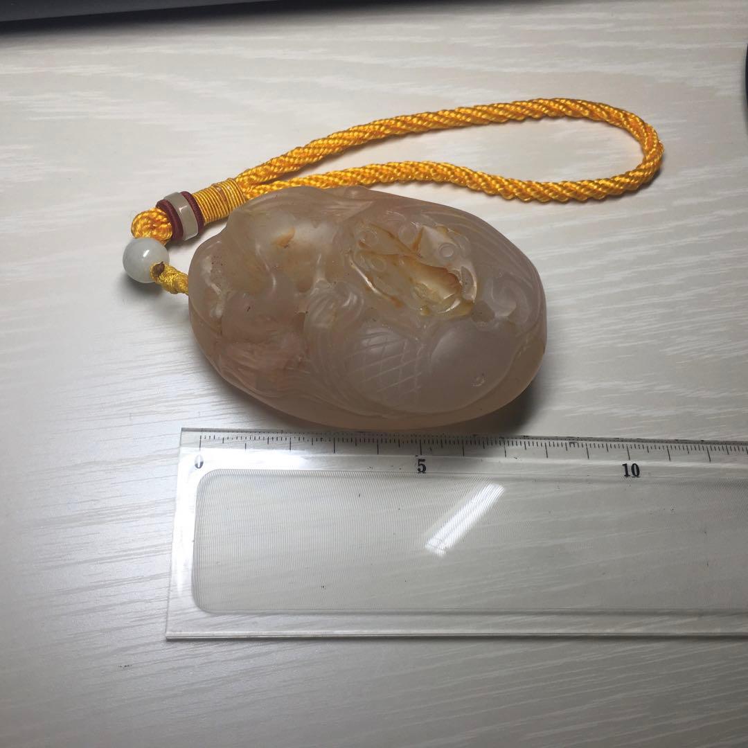 稀少 天然石 握り石 金魚